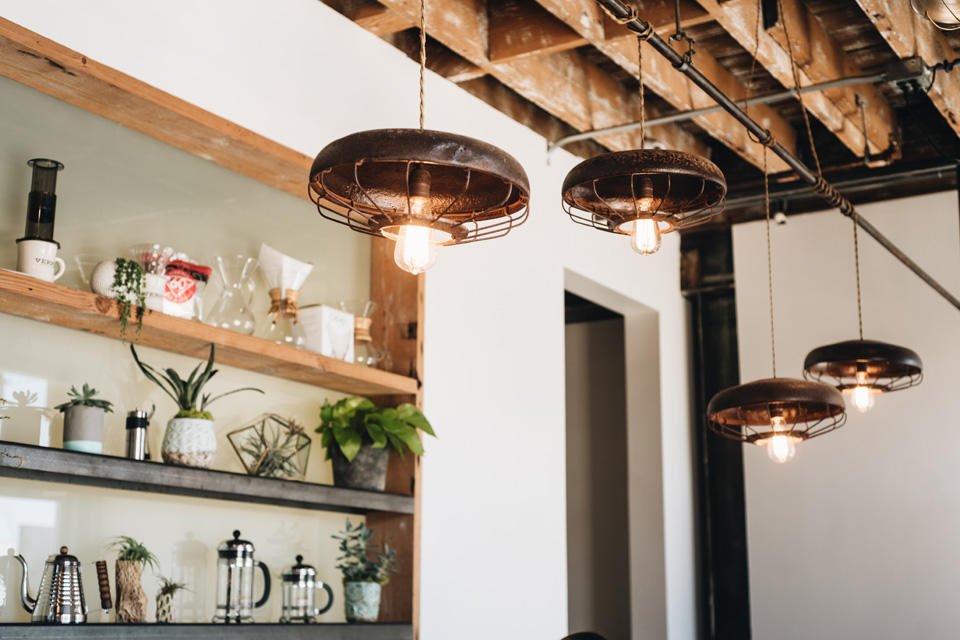 Interior of Verve Coffee Roasters, specialty coffee shop in Santa Cruz