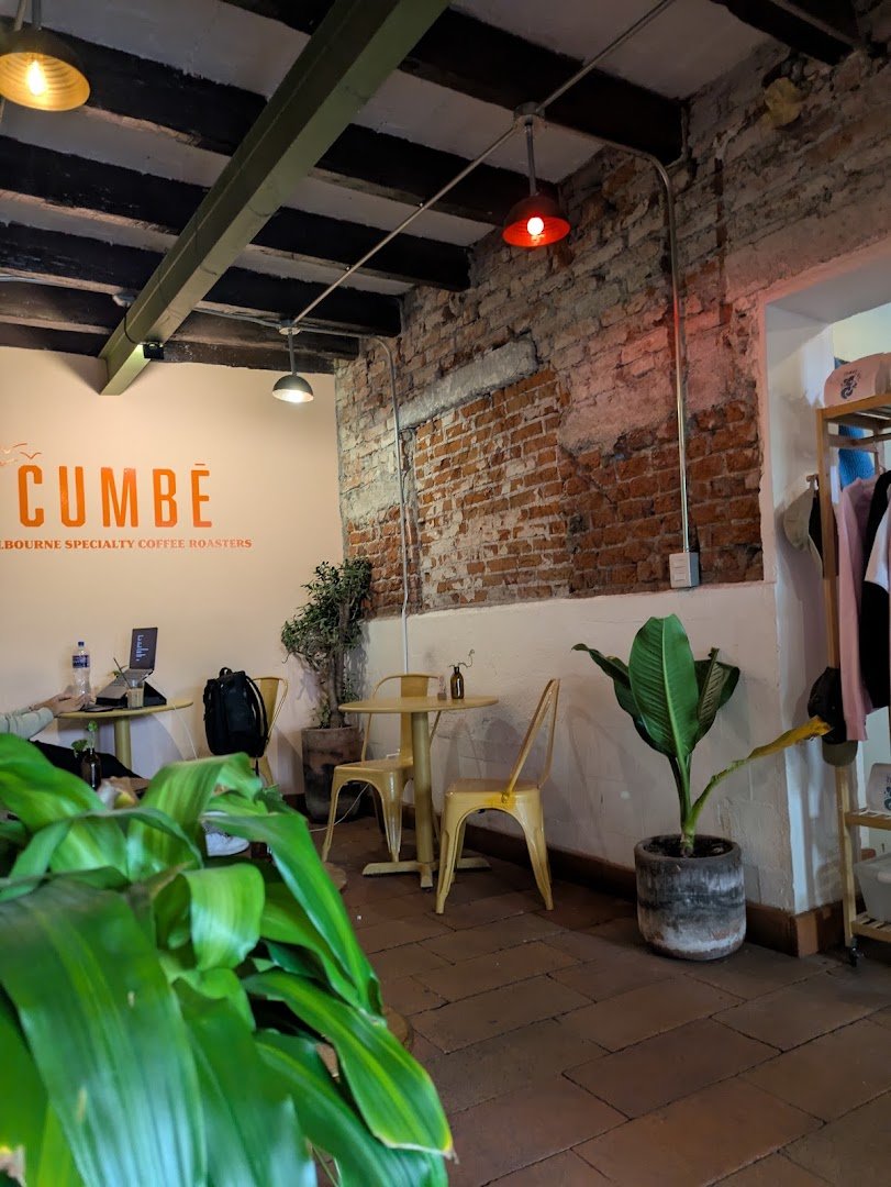 Interior of CUMBÉ Coffee Roasters, specialty coffee shop in Mexico City