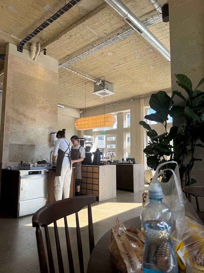 Interior of Pleiku Coffee, specialty coffee shop in Prague