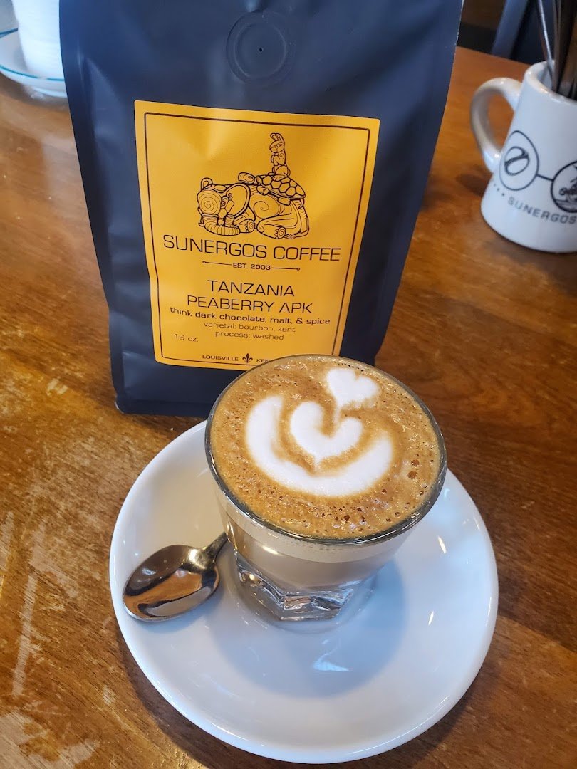 Coffee at Sunergos Coffee, specialty coffee shop in Louisville
