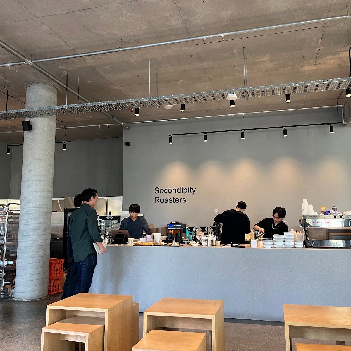 Interior of Secondipity Roasters, specialty coffee shop in Melbourne