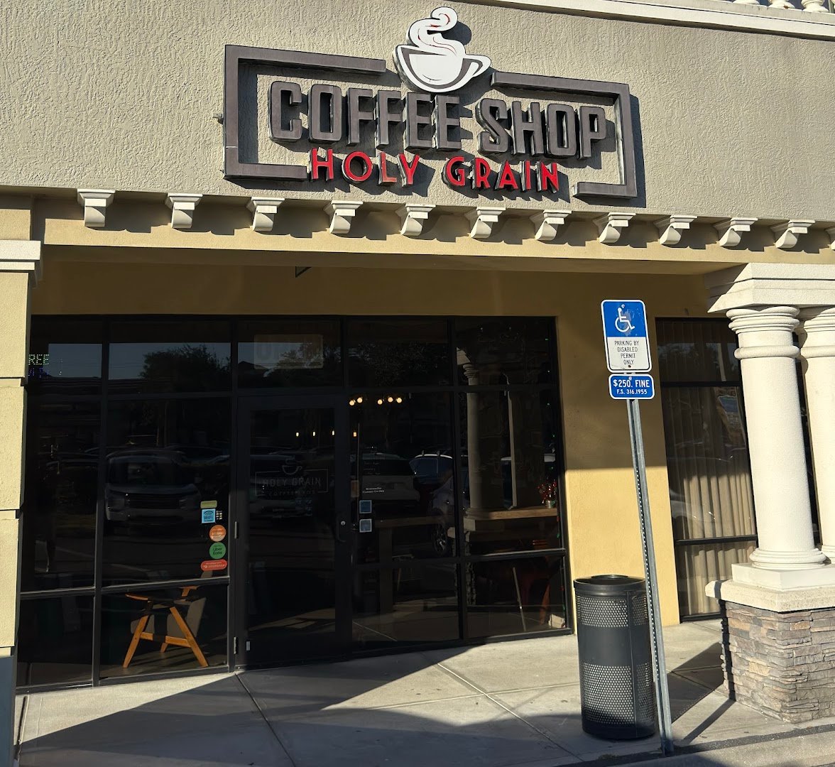Storefront of Holy Grain Coffee Shop, specialty coffee shop in Orlando