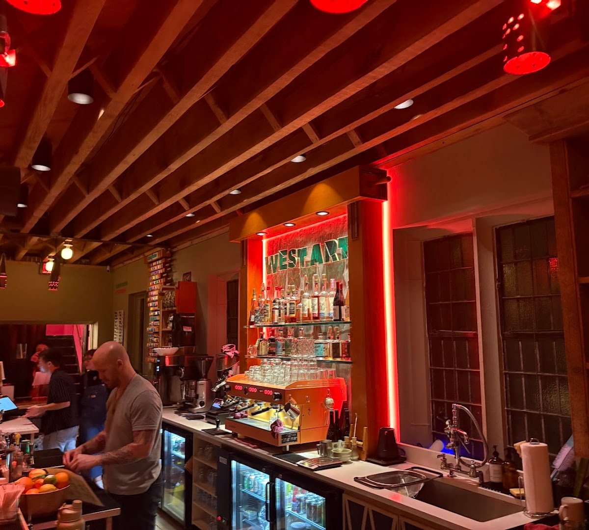 Interior of West Art, specialty coffee shop in Lancaster