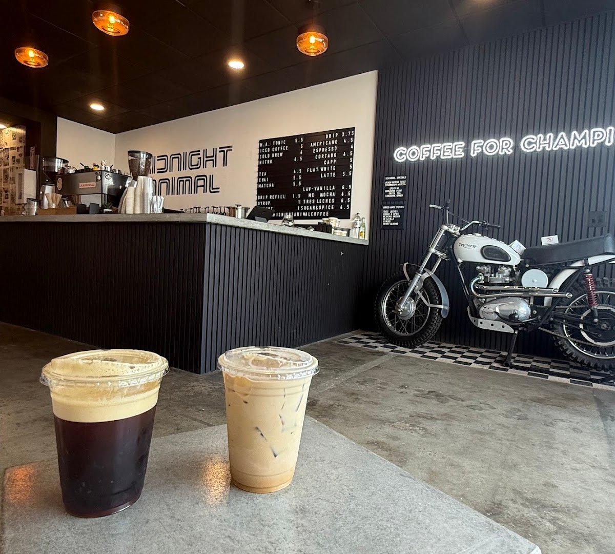 Coffee at Midnight Animal Coffee, specialty coffee shop in San Diego