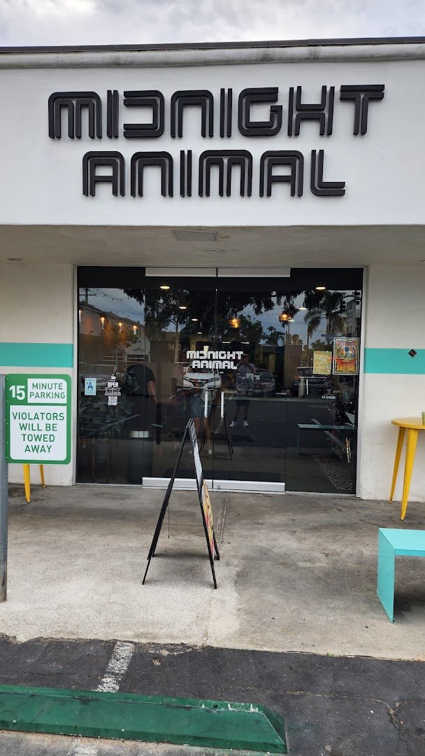 Storefront of Midnight Animal Coffee, specialty coffee shop in San Diego