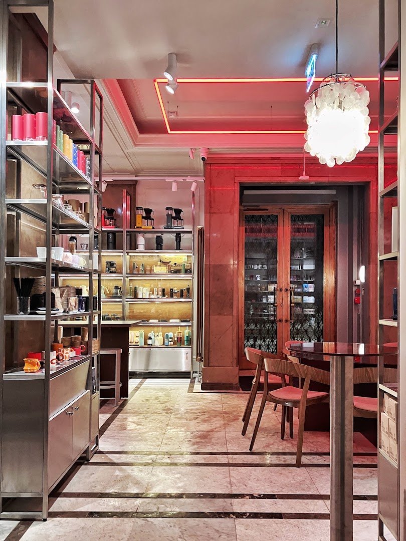 Interior of Coffeedesk Kawiarnia Nowy Świat, specialty coffee shop in Warsaw