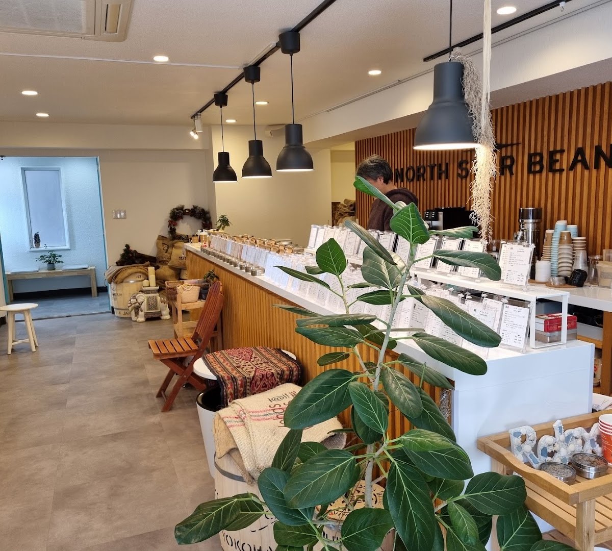 Interior of NorthStar Beans, specialty coffee shop in Tokyo