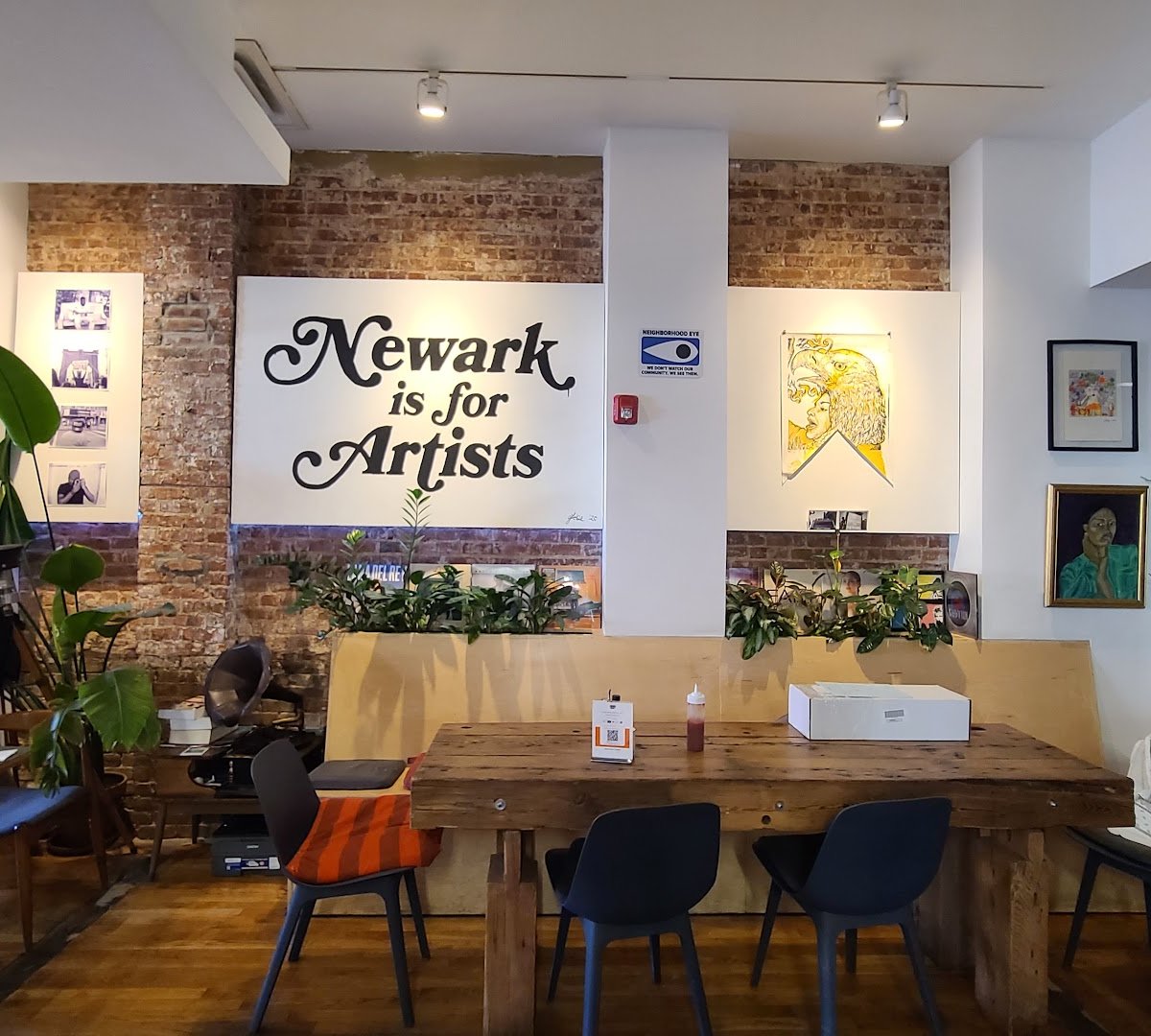 Interior of Sihana Cafe, specialty coffee shop in Newark