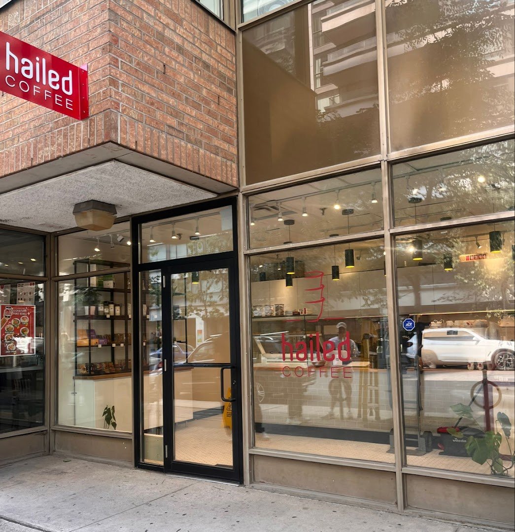 Storefront of Hailed Coffee - Elizabeth St., specialty coffee shop in Toronto