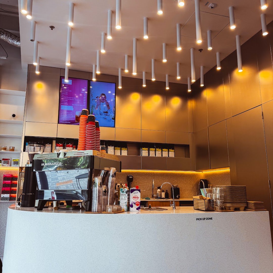 Interior of The Miners Coffee Maj, specialty coffee shop in Prague