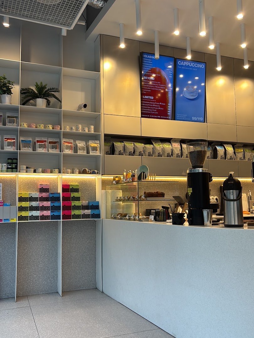 Interior of The Miners Coffee Maj, specialty coffee shop in Prague