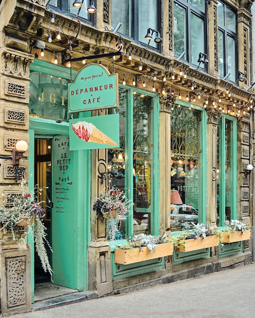 Storefront of Le Petit Dep, specialty coffee shop in Montreal