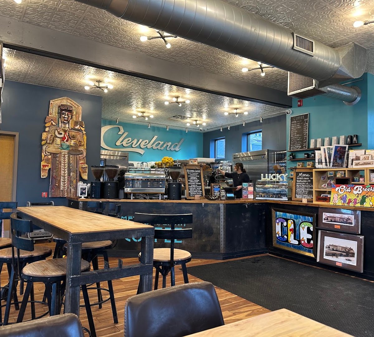 Interior of Metropolitan Coffee, specialty coffee shop in Cleveland