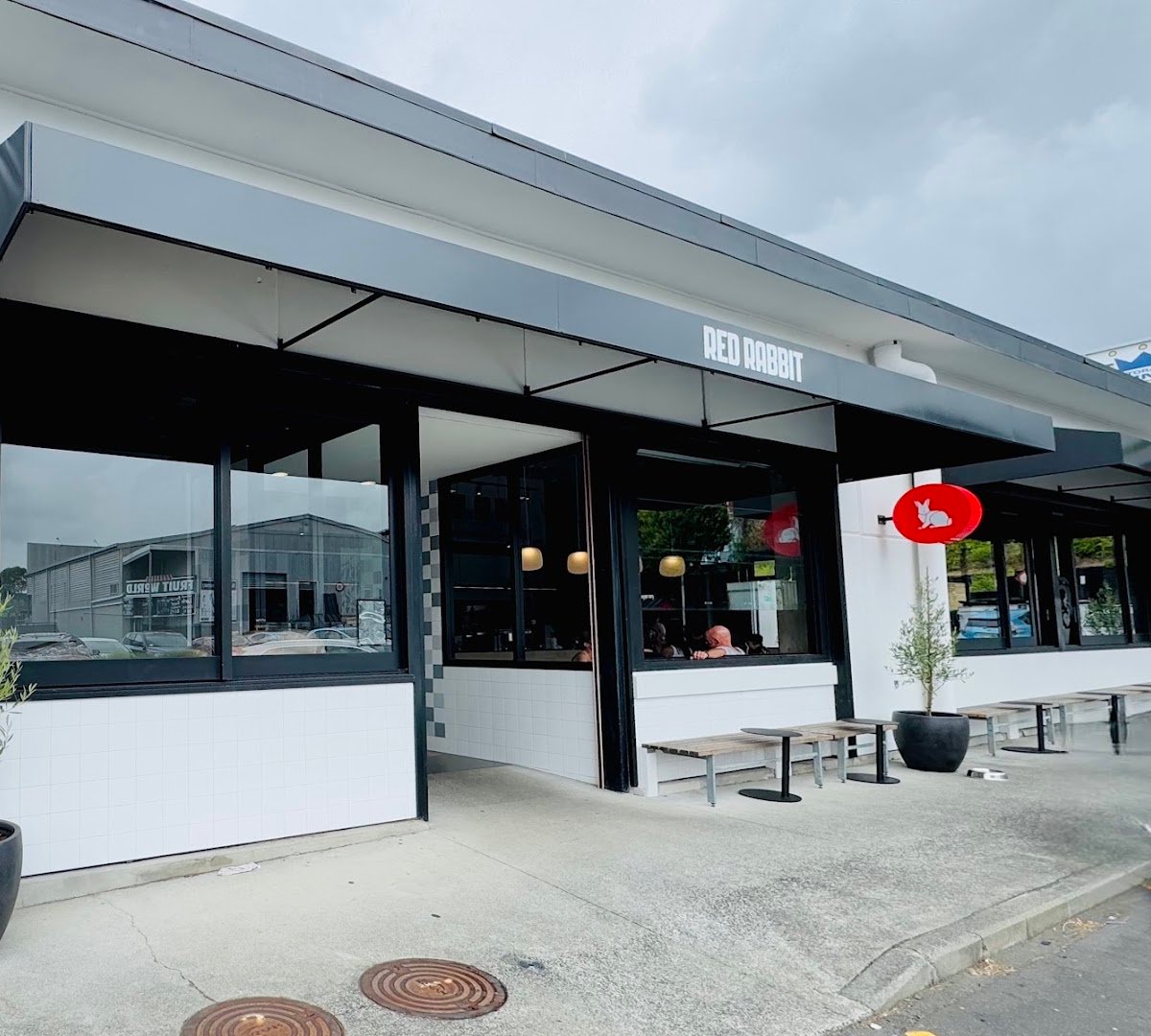 Storefront of Red Rabbit Coffee Roastery, specialty coffee shop in Auckland