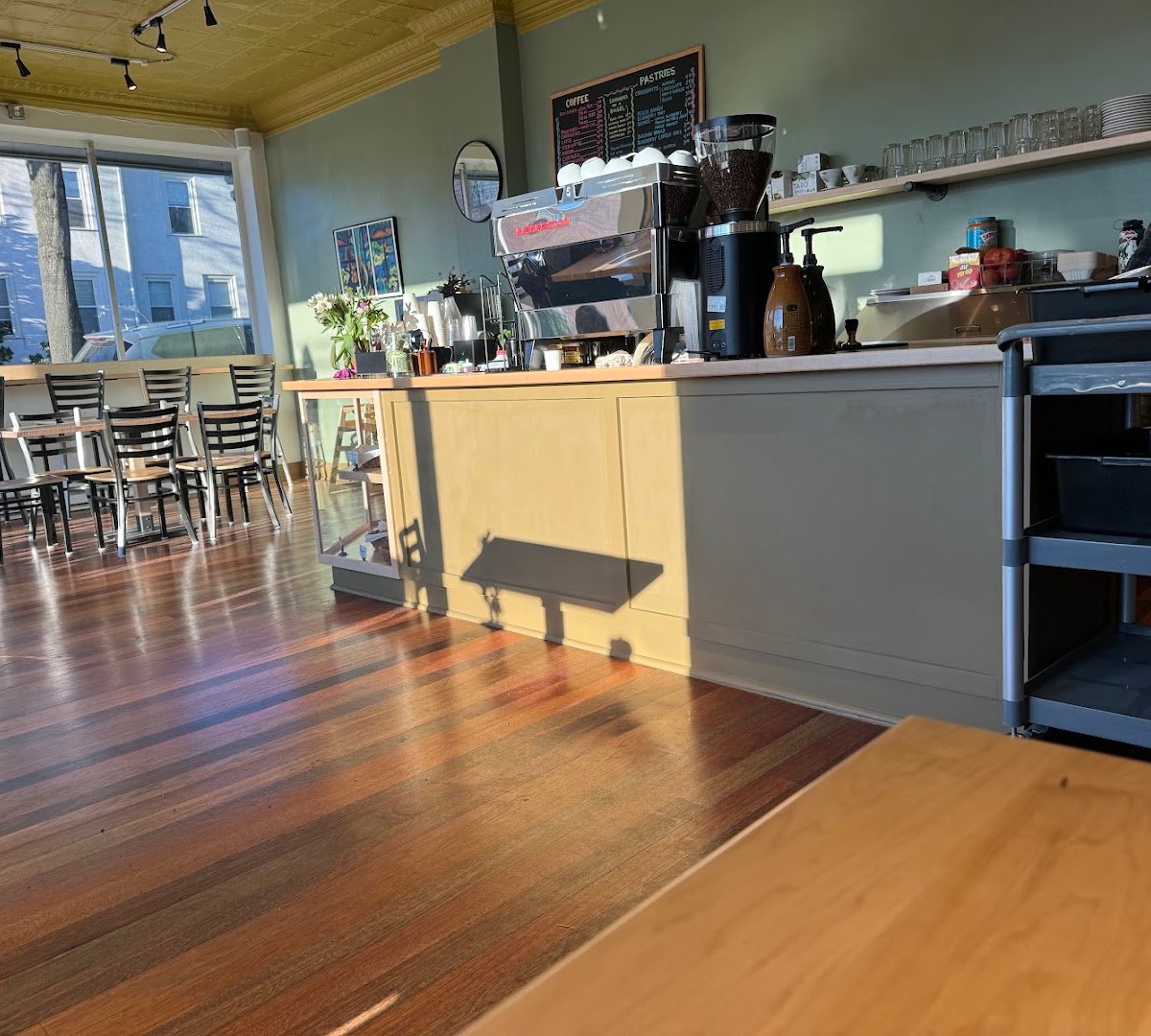 Interior of Mt Airy Coffee Company, specialty coffee shop in Philadelphia