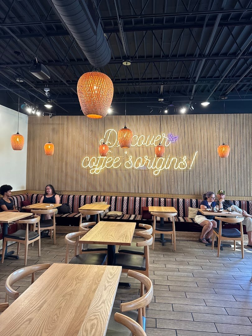 Interior of Qamaria Yemeni Coffee Co., specialty coffee shop in Buffalo