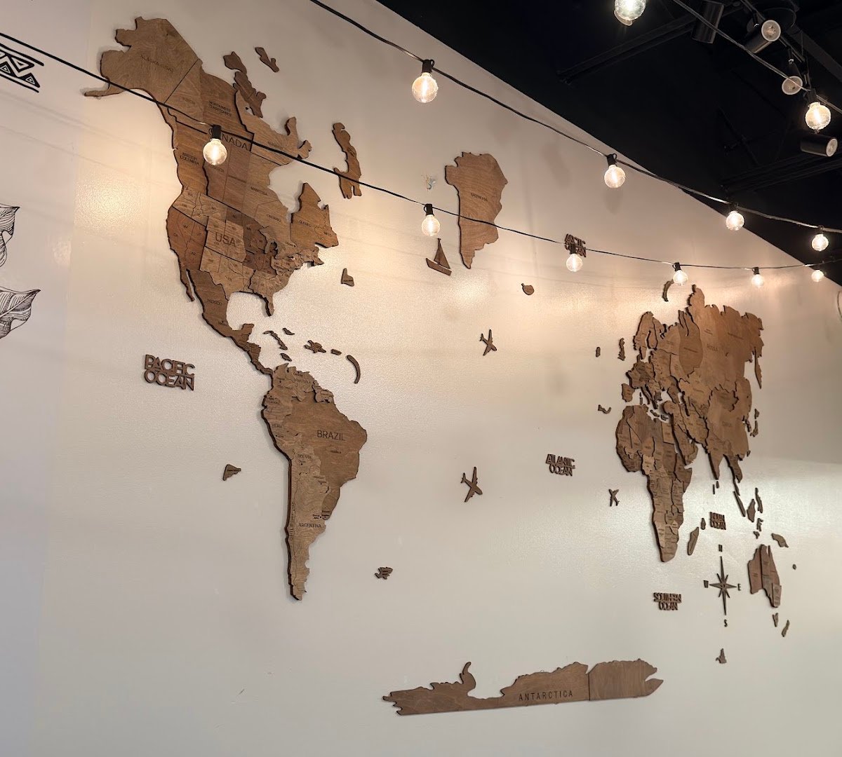 Interior of Qamaria Yemeni Coffee Co., specialty coffee shop in Buffalo