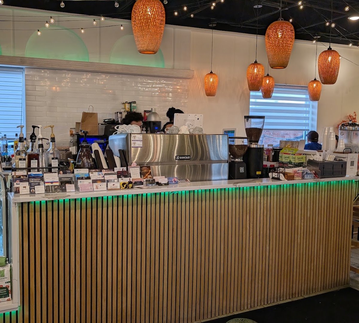Interior of Qamaria Yemeni Coffee Co., specialty coffee shop in Buffalo