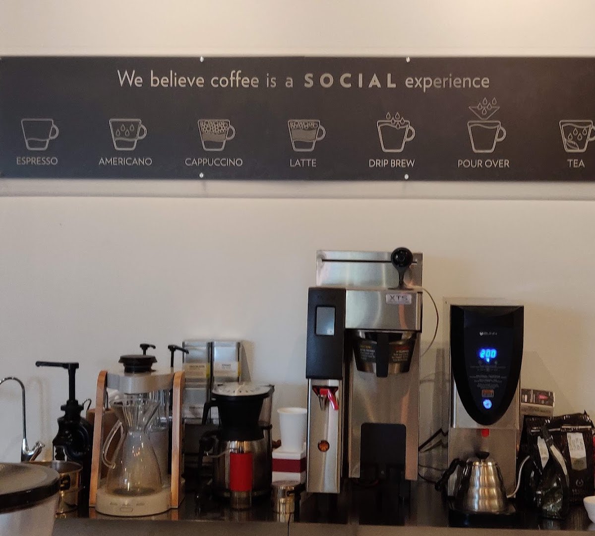 Interior of Social Coffee & Tea Company, specialty coffee shop in Toronto