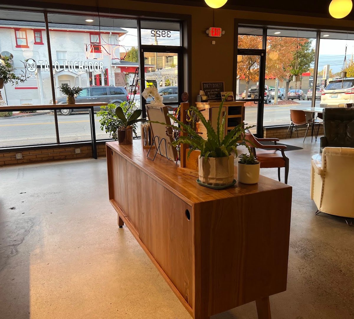 Interior of Sunergos Coffee, specialty coffee shop in Louisville