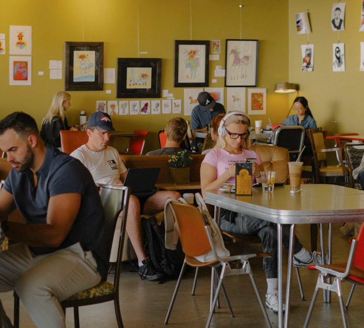 Interior of Sunergos Coffee, specialty coffee shop in Louisville