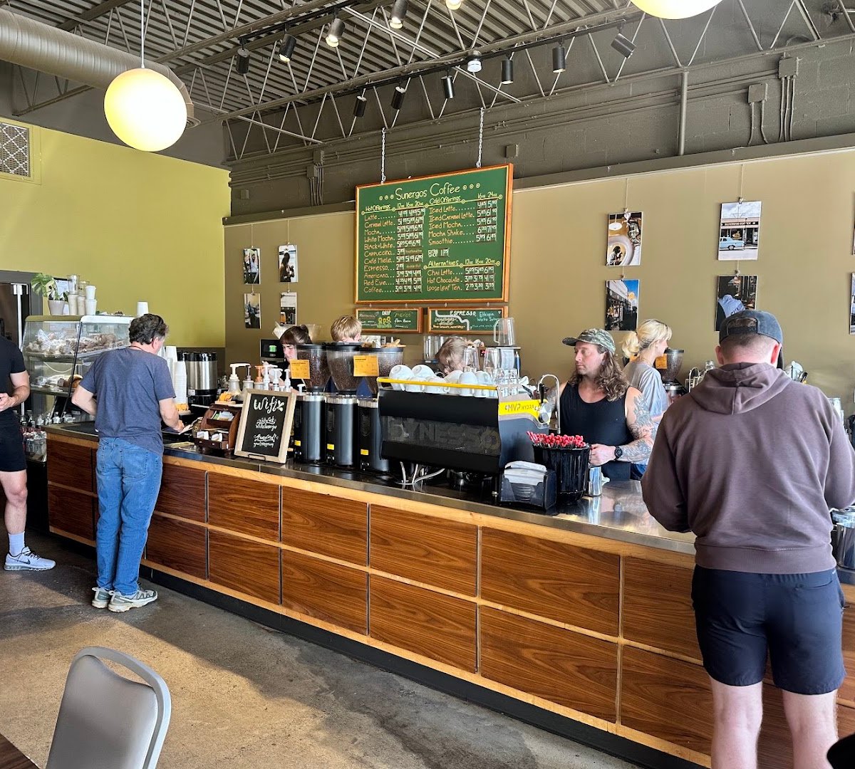 Interior of Sunergos Coffee, specialty coffee shop in Louisville