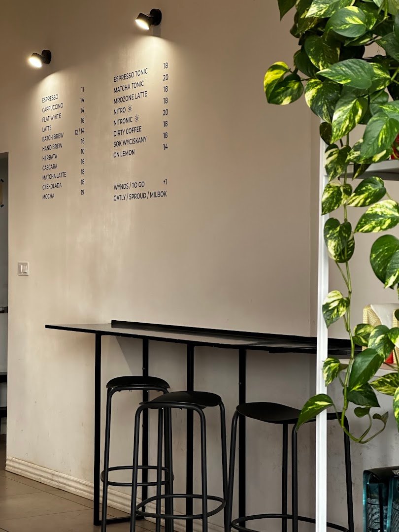 Interior of Kawiarnia Dobra Materia, specialty coffee shop in Warsaw