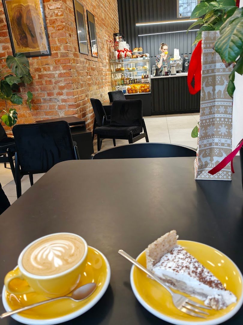 Interior of Kawiarnia Dobra Materia, specialty coffee shop in Warsaw