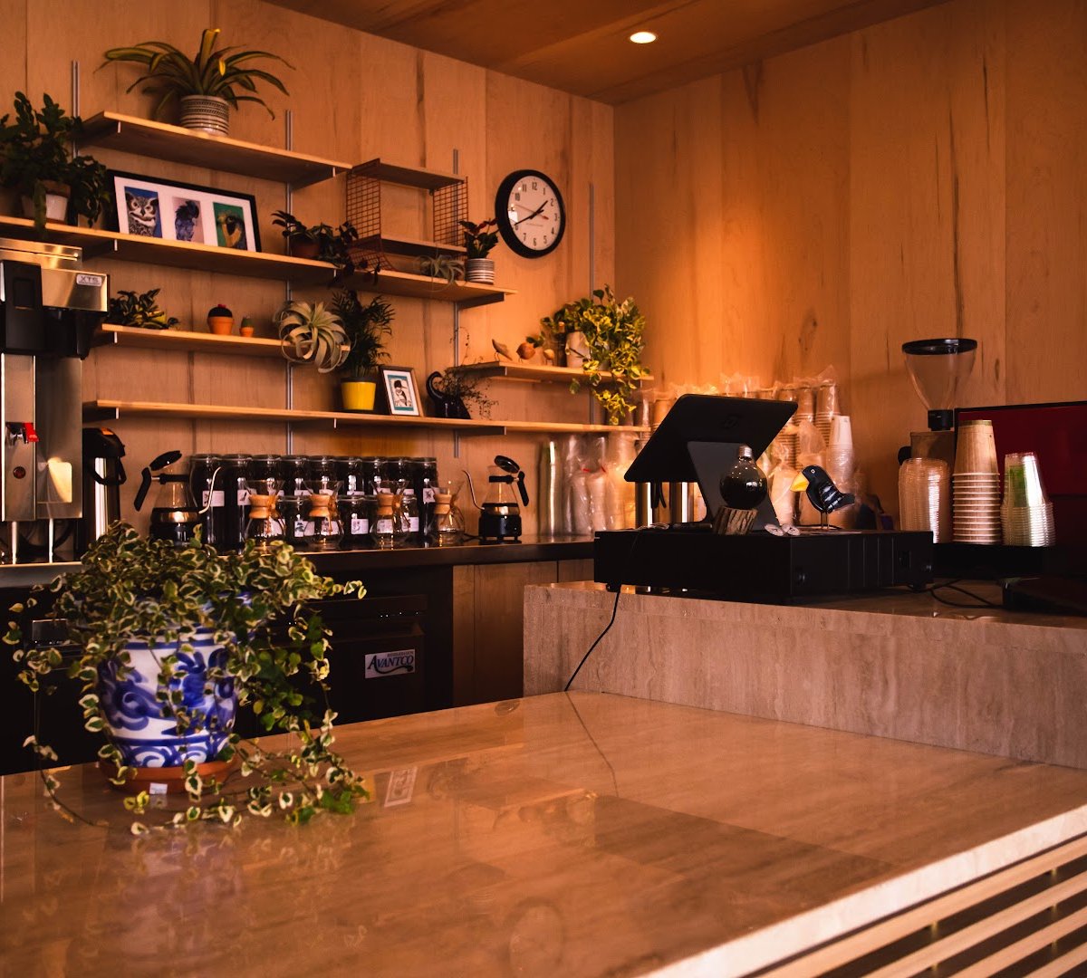 Interior of Redstart Roasters, specialty coffee shop in Pittsburgh