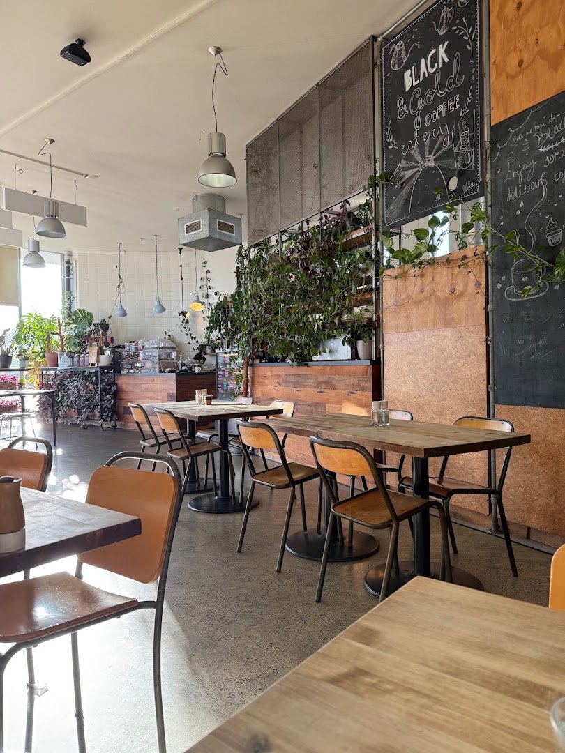 Interior of Black & Gold Coffee Eatery, specialty coffee shop in Auckland