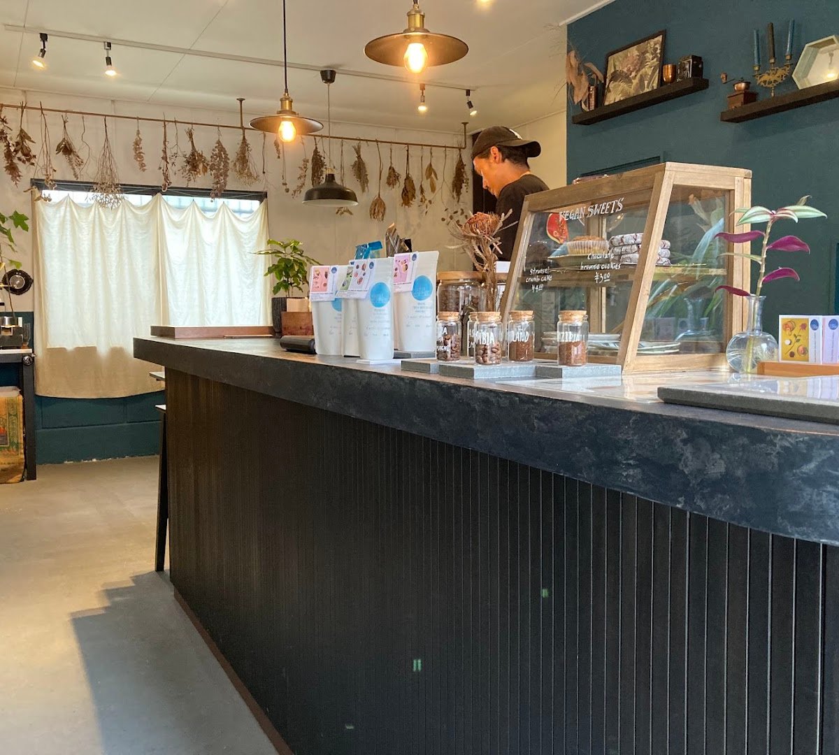 Interior of HAIKU COFFEE ROASTERS, specialty coffee shop in Osaka
