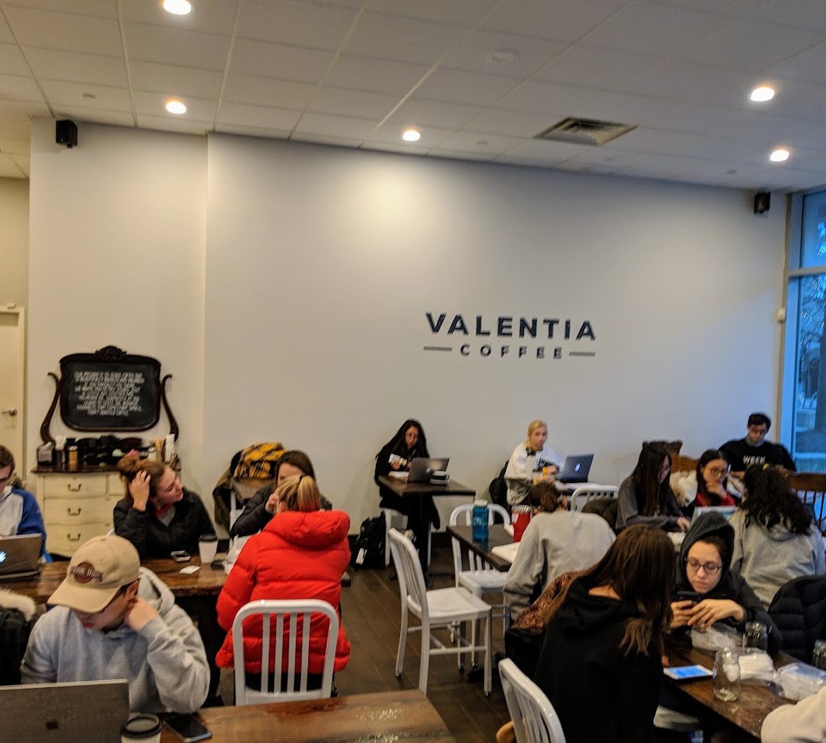 Interior of Valentia Coffee, specialty coffee shop in Madison