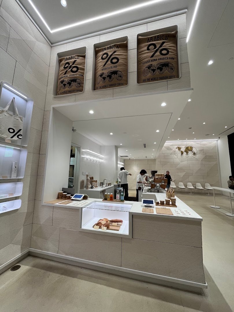Interior of % Arabica Toronto Union Station, specialty coffee shop in Toronto