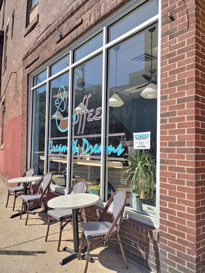 Storefront of Coffee Cream & Dreams, specialty coffee shop in Philadelphia