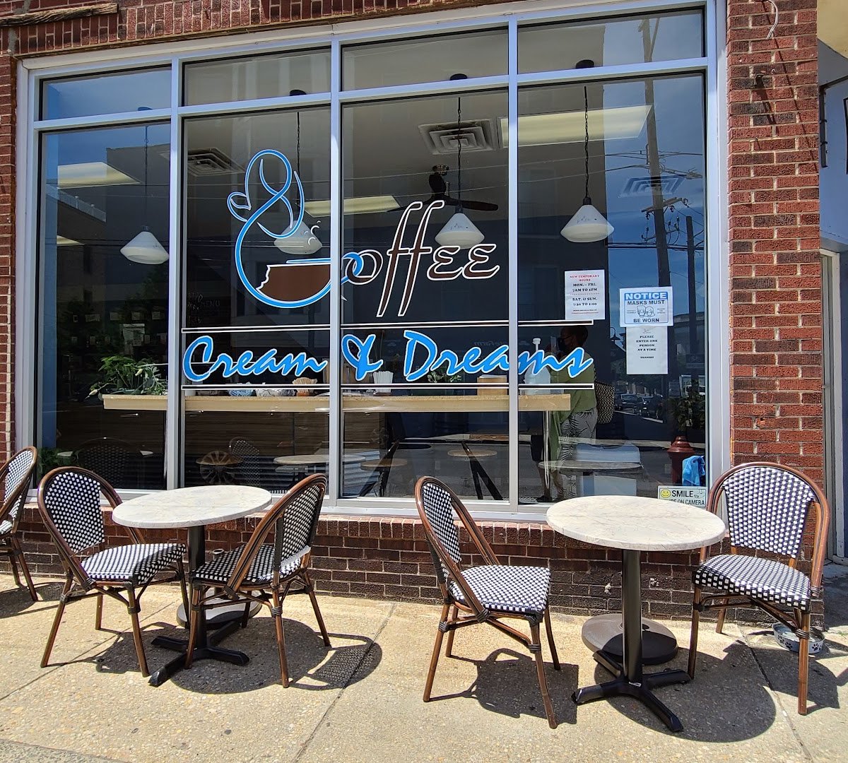 Storefront of Coffee Cream & Dreams, specialty coffee shop in Philadelphia