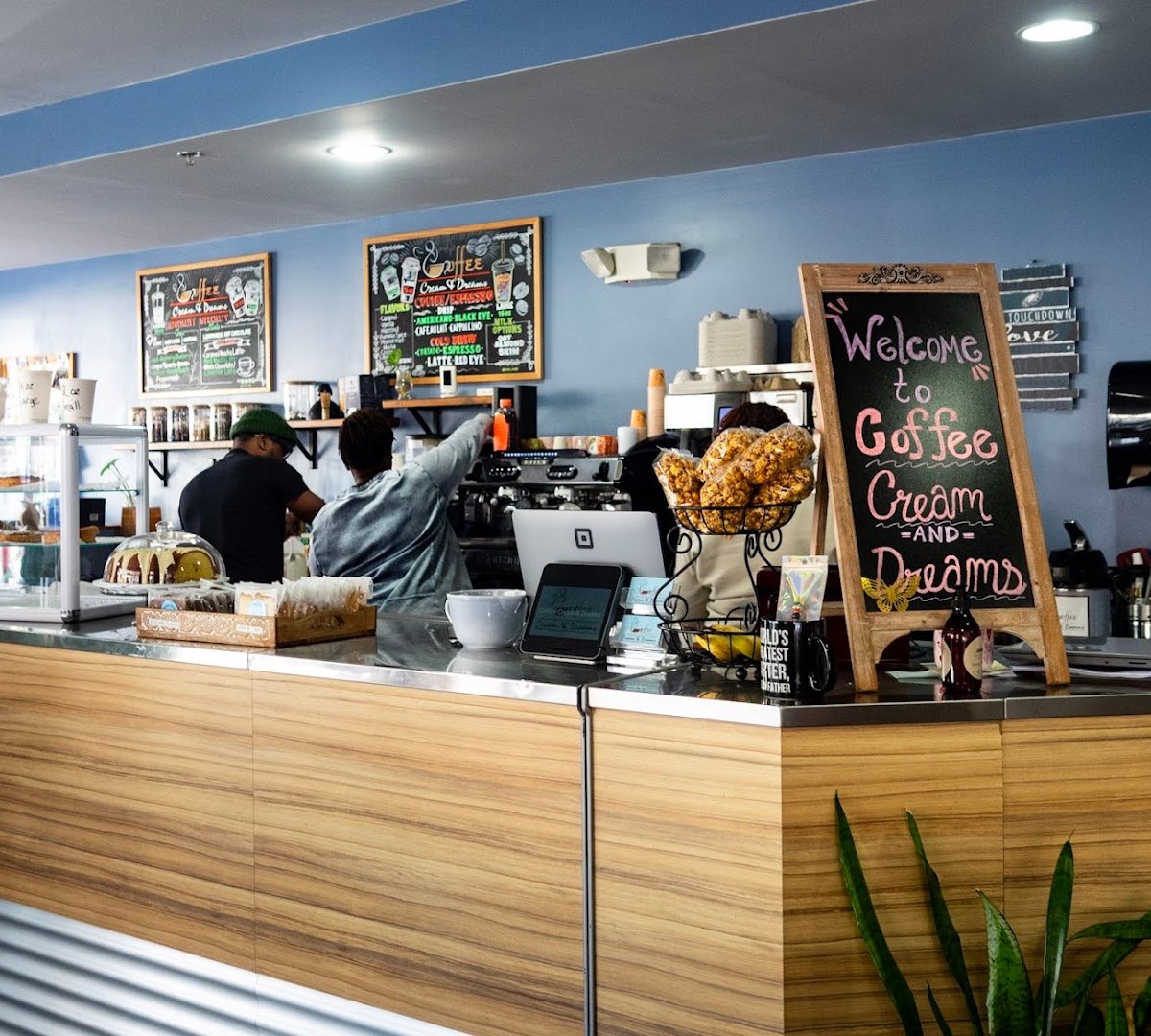 Interior of Coffee Cream & Dreams, specialty coffee shop in Philadelphia