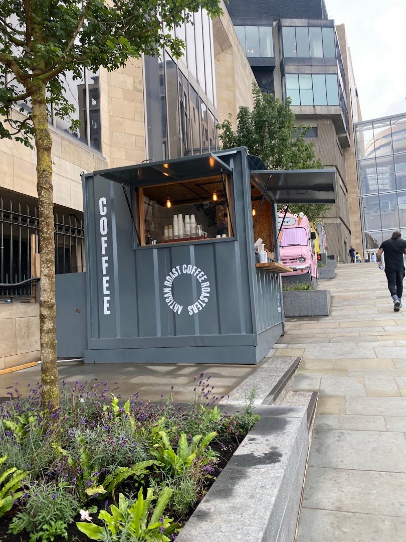 Storefront of Artisan Roast pop-up, specialty coffee shop in Edinburgh