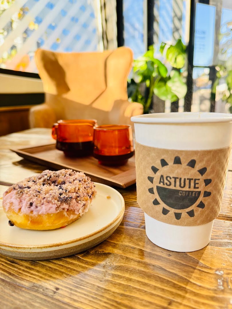 Coffee at Astute Coffee Downtown, specialty coffee shop in Omaha