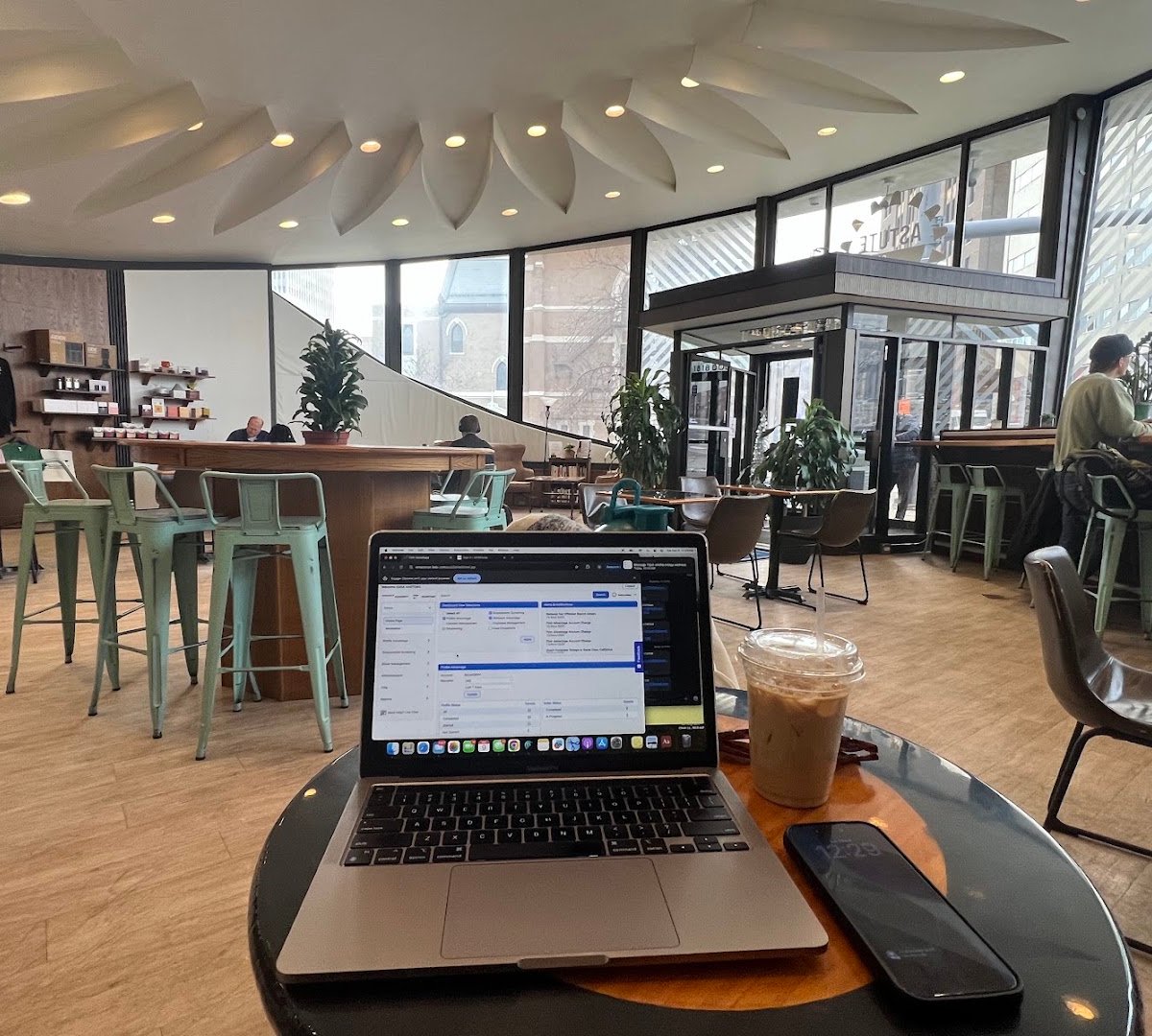 Interior of Astute Coffee Downtown, specialty coffee shop in Omaha