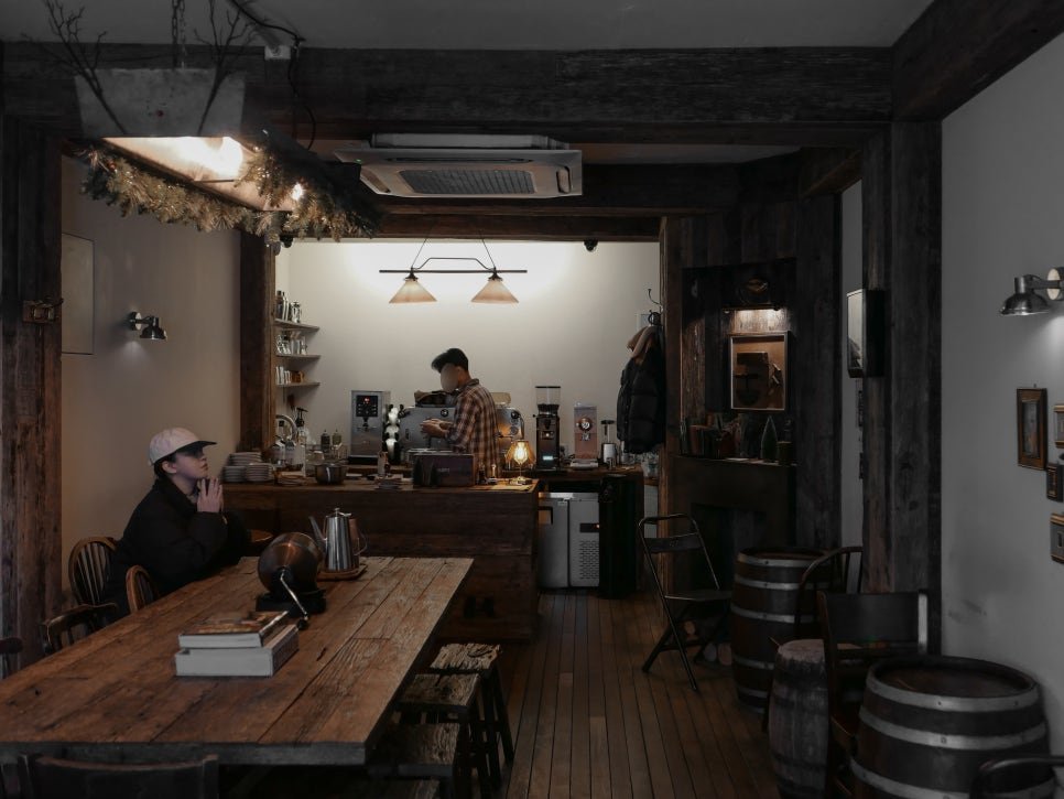 Interior of McCoy’s Coffee, specialty coffee shop in Seoul
