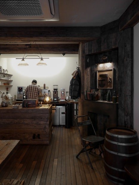 Interior of McCoy’s Coffee, specialty coffee shop in Seoul