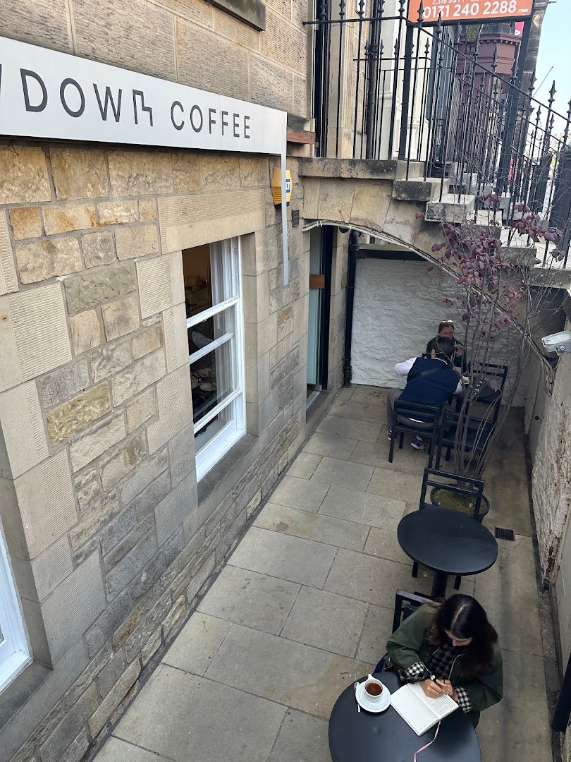 Storefront of LOWDOWN, specialty coffee shop in Edinburgh