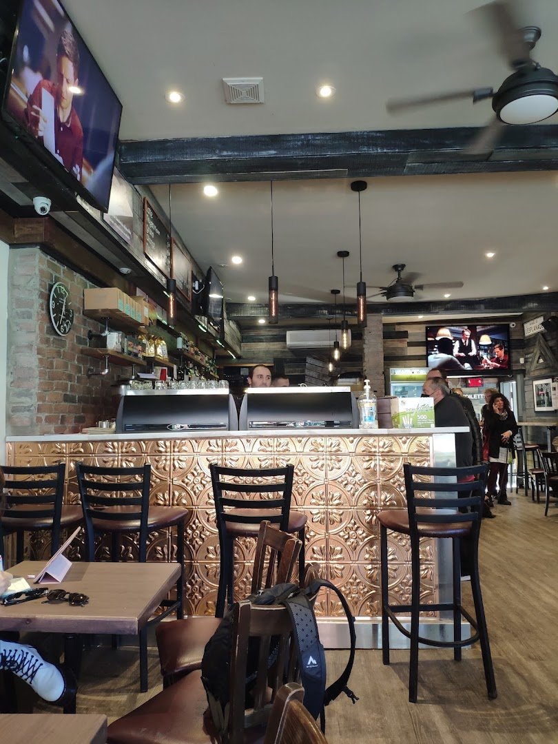 Interior of Café Club Social, specialty coffee shop in Montreal