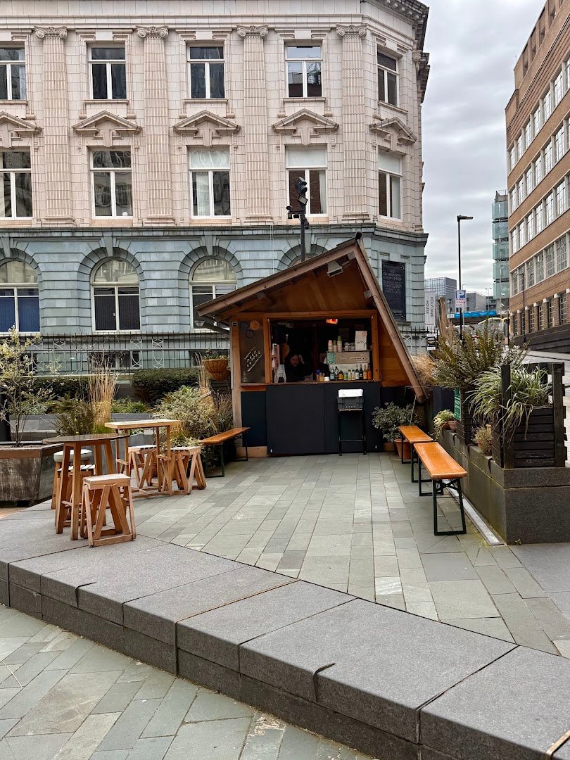 Storefront of Pulp Coffee., specialty coffee shop in Manchester