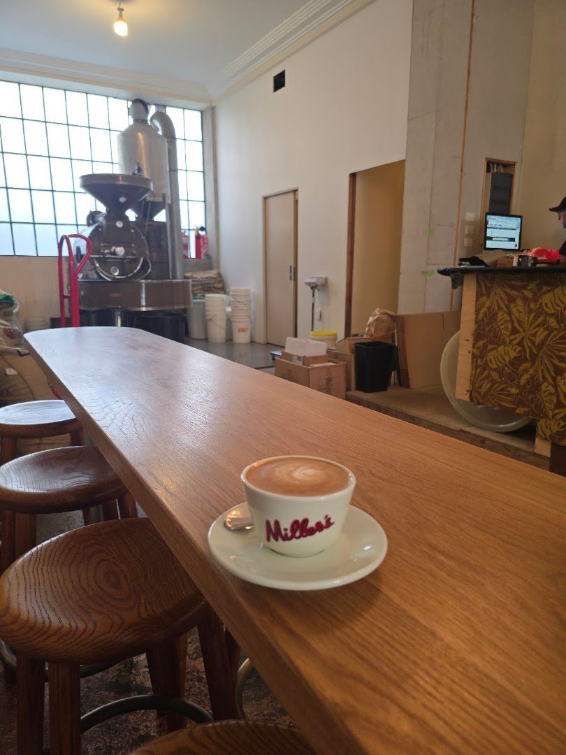 Interior of Millers Coffee, specialty coffee shop in Auckland