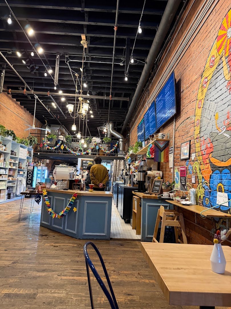 Interior of De Fer Coffee & Tea, specialty coffee shop in Pittsburgh