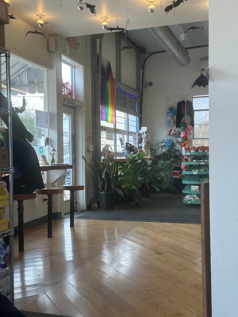 Interior of Full Stop Station, specialty coffee shop in Louisville