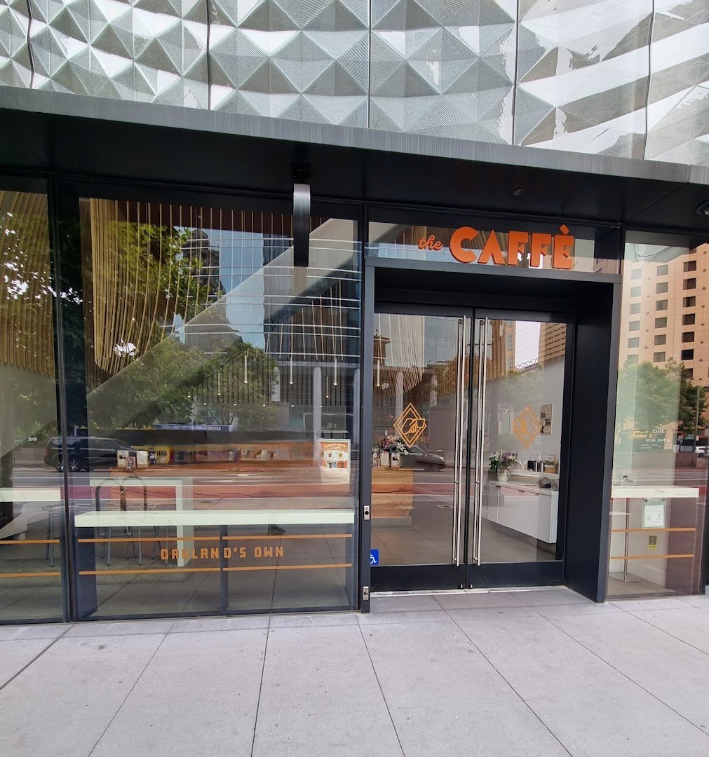 Storefront of The Caffè by Mr. Espresso, specialty coffee shop in Oakland