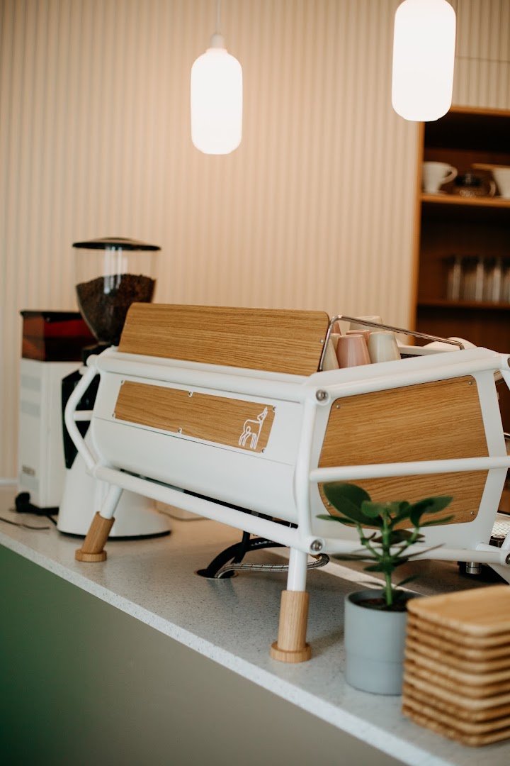 Interior of TYPIKA espresso bar, specialty coffee shop in Prague