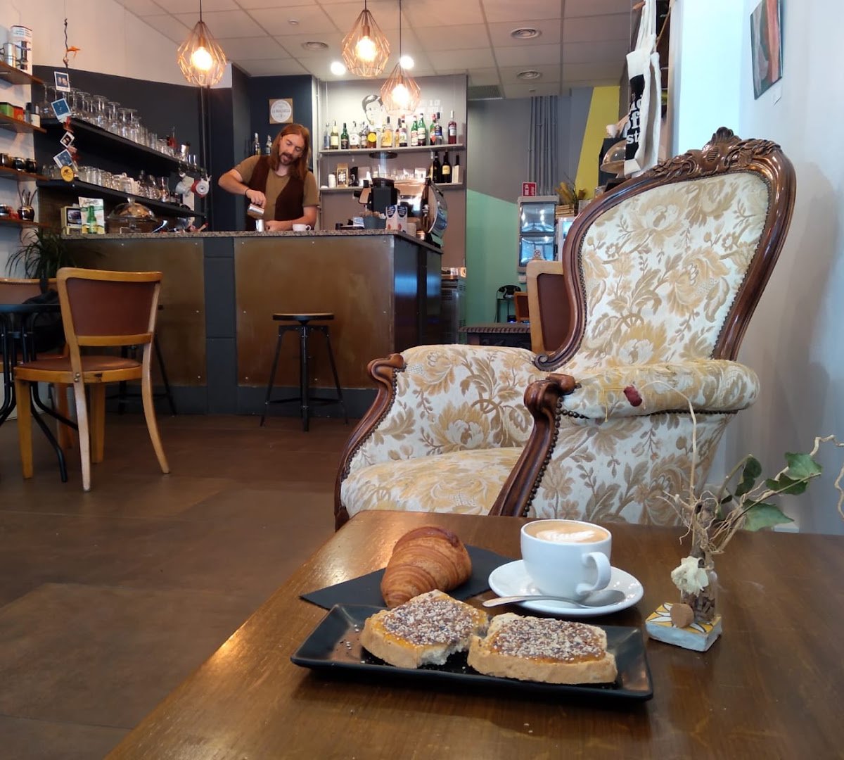 Interior of Fax Factory, specialty coffee shop in Rome